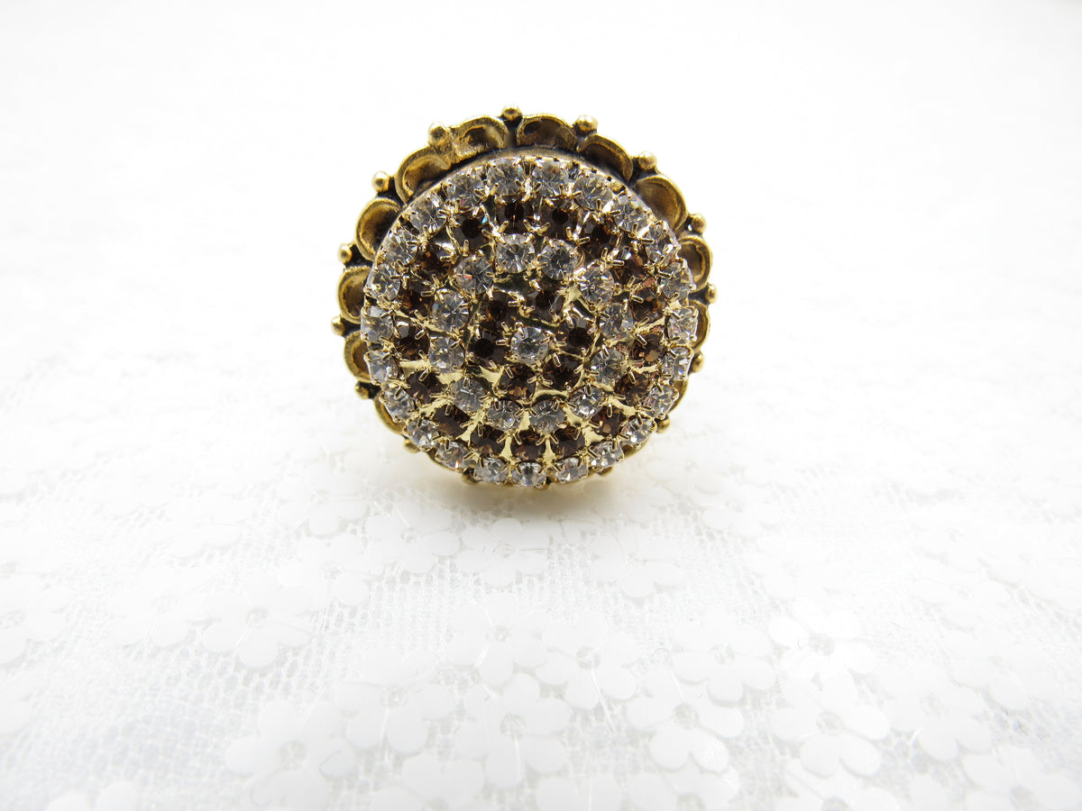Rhinestone Button Ring Adorn Up Designs