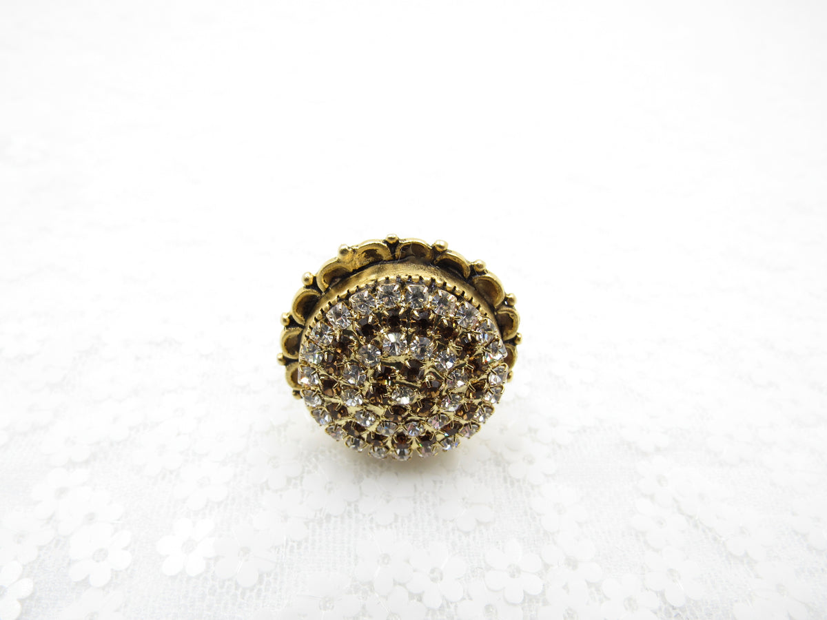 Rhinestone Button Ring Adorn Up Designs