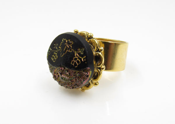 Vintage Button Ring