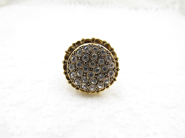 Rhinestone Button Ring
