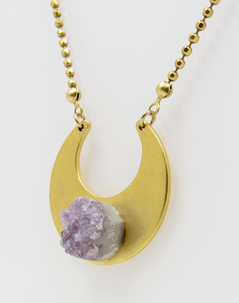 Violet Druzy Quartz Necklace