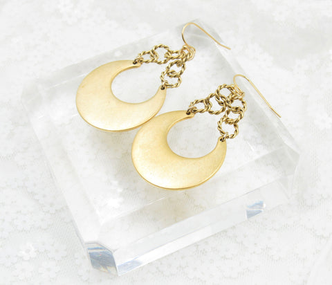 Gold Eclipse Chain Earrings